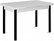 стол Милан-2 EVO 120х80 (+30+30) (ноги 4 чёрный) (Белый цемент)
